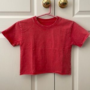 Nordstrom Cropped Pink Cotton Tee